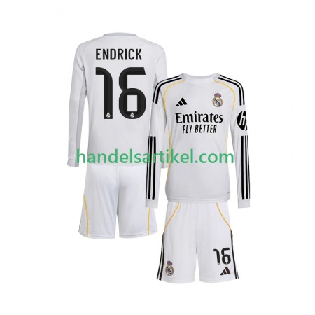 Real Madrid Endrick 16 Kinder Heim Trikotsatz 2025/26 Langarm